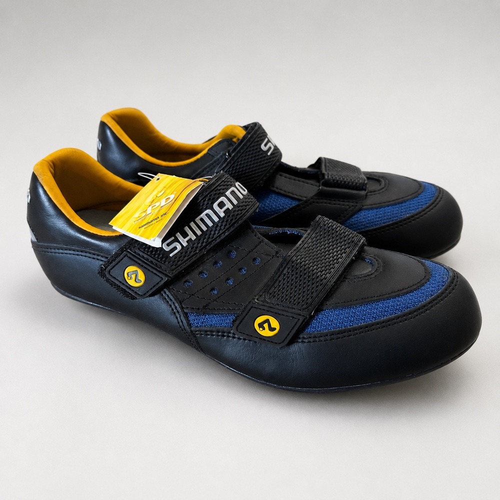 Shimano SH-T090 Cycling Shoes Black Blue Yellow SPD Mens 10 EU 44 NEW